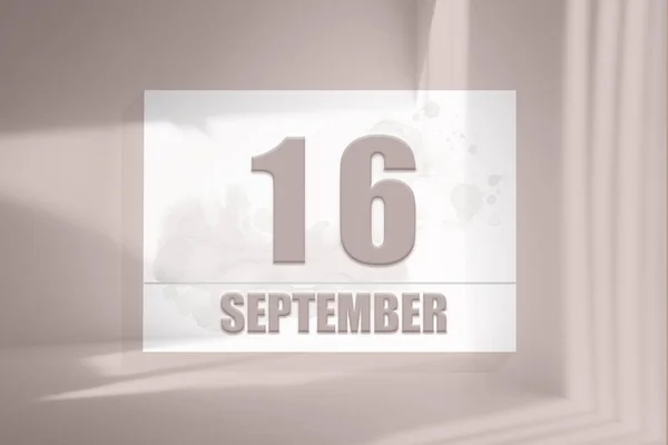 Setembro Dia Mês Data Calendário Folha Branca Papel Com Números — Fotografia de Stock
