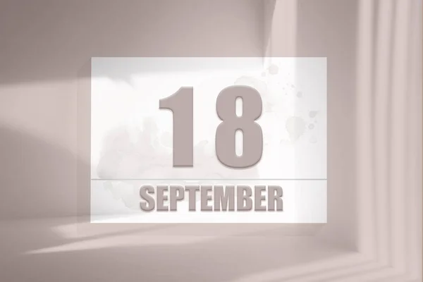 Setembro Dia Mês Data Calendário Folha Branca Com Números Fundo — Fotografia de Stock
