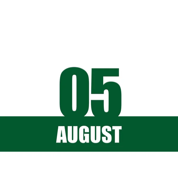 Αυγούστου Ημέρα Του Μήνα Ημερολόγιο Πράσινοι Αριθμοί Και Ρίγα Λευκό — Φωτογραφία Αρχείου