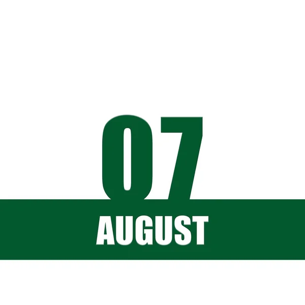 Agosto Sétimo Dia Mês Data Calendário Números Verdes Listra Com — Fotografia de Stock