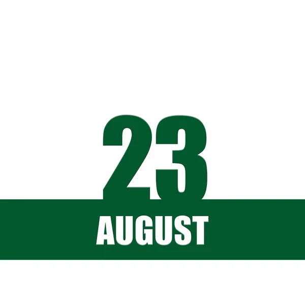 August 23Th Day Month Calendar Date Green Numbers Stripe White — Stock Photo, Image