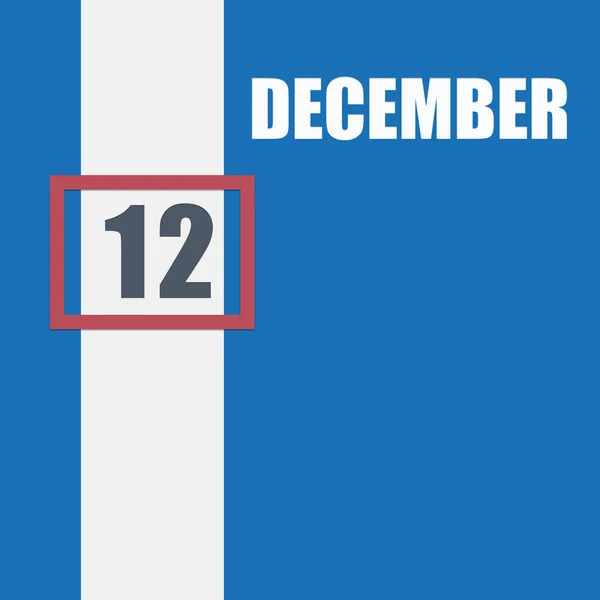 Δεκεμβρίου 12Η Ημέρα Του Μήνα Ημερολόγιο Μπλε Φόντο Λευκή Ρίγα — Φωτογραφία Αρχείου