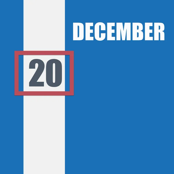 December 20Th Day Month Calendar Date Blue Background White Stripe — Stock Photo, Image