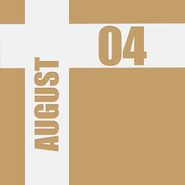 Αυγούστου Ημέρα Του Μήνα Ημερολόγιο Μπεζ Φόντο Λευκές Διασταυρώσεις Γραμμές — Φωτογραφία Αρχείου