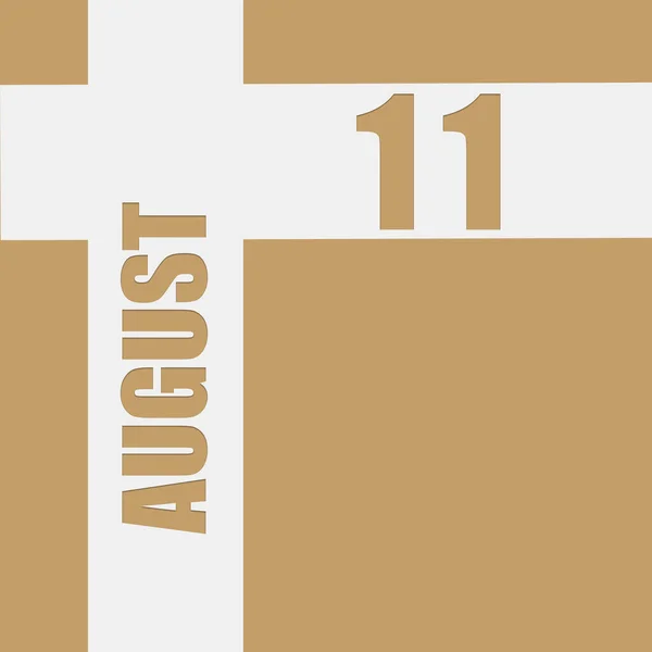 Août 11Ème Jour Mois Date Calendrier Fond Beige Avec Des — Photo