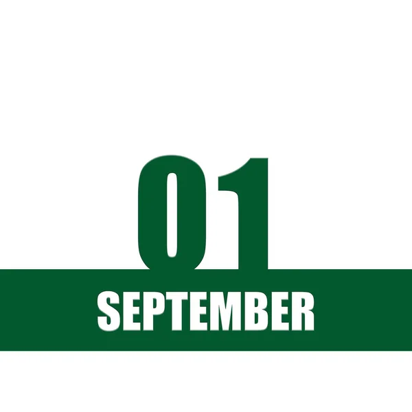 Сентября День Месяца Дата Календаря Зеленые Номера Полоса Белым Текстом — стоковое фото