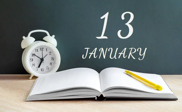 Enero Ésimo Día Del Mes Fecha Del Calendario Despertador Blanco — Foto de Stock