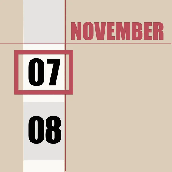 Noviembre Día Del Mes Fecha Del Calendario Fondo Beige Con — Foto de Stock