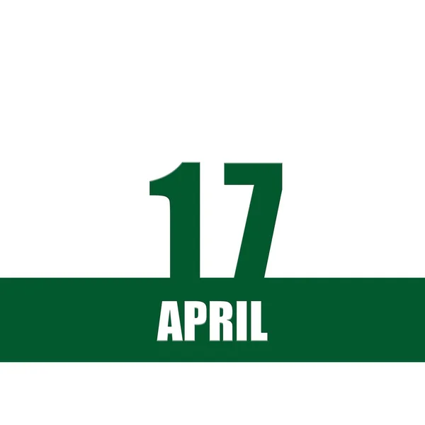 April 17Th Day Month Calendar Date Green Numbers Stripe White — Stock Photo, Image