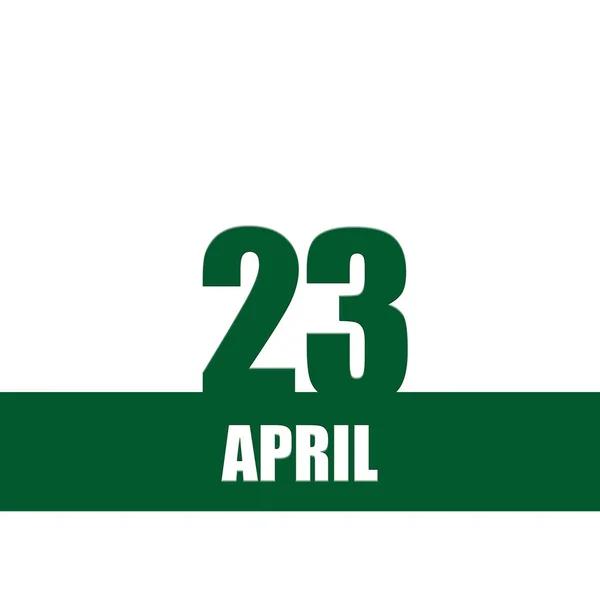 Avril 23E Jour Mois Date Calendrier Numéros Verts Bande Avec — Photo