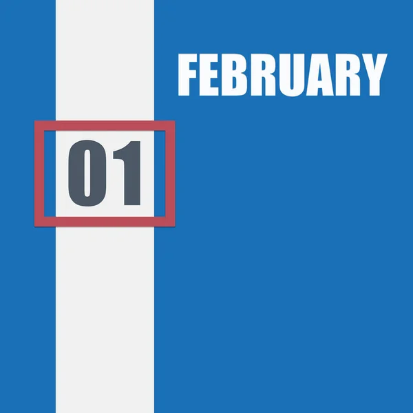 Φεβρουαρίου Ημέρα Του Μήνα Ημερολόγιο Μπλε Φόντο Λευκή Ρίγα Και — Φωτογραφία Αρχείου
