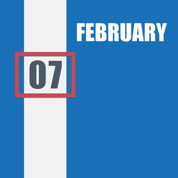 Στις Φεβρουαρίου Ημέρα Του Μήνα Ημερολόγιο Μπλε Φόντο Λευκή Ρίγα — Φωτογραφία Αρχείου