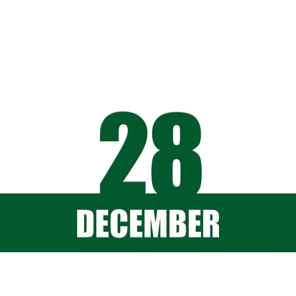 Декабря День Месяца Дата Календаря Зеленые Номера Полоса Белым Текстом — стоковое фото