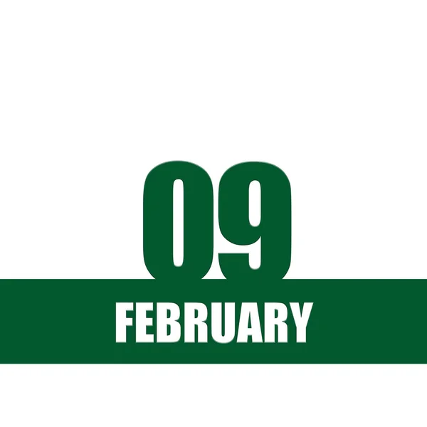 Φεβρουαρίου Ημέρα Του Μήνα Ημερολόγιο Πράσινοι Αριθμοί Και Ρίγα Λευκό — Φωτογραφία Αρχείου