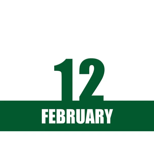 Febbraio Dodicesimo Giorno Del Mese Data Del Calendario Numeri Verdi — Foto Stock