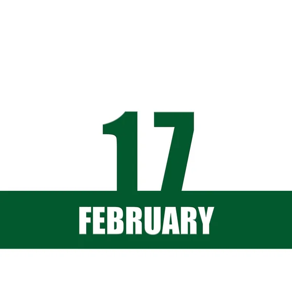 Fevereiro Xvii Dia Mês Data Calendário Números Verdes Listra Com — Fotografia de Stock