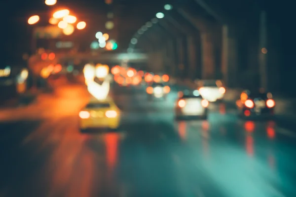 Night traffic light blurred for background — Stock Photo, Image