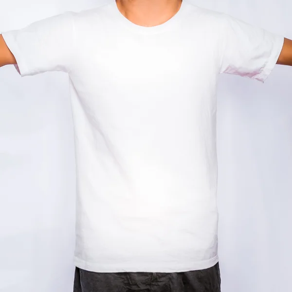 Blank Front white T-shirt template mockup — Stock Photo, Image