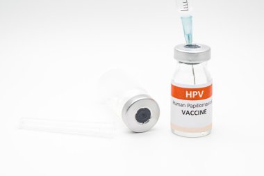 human papillomavirus ,HPV vaccine with needle on white background ,for medicine clipart