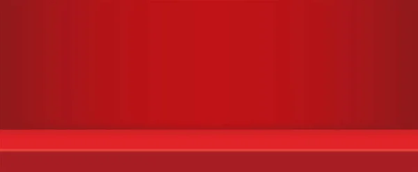 現在のコンテンツの広告バナー製品デザインモックアップのコピースペースディスプレイ製品のための空の近代的な赤いスタジオの背景 — ストックベクタ