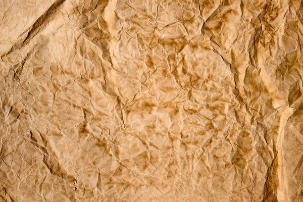 Old Brown Crumpled Paper Texture Background Sheet Paper Paper Textures — Stock Fotó