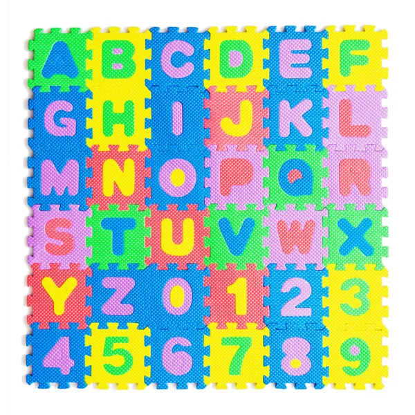 Colorful plastic toy letters spelling. Promote the development of children, autism. — Stock Photo, Image