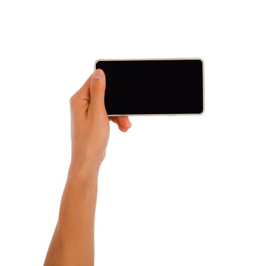 Akıllı telefonu tutan adam.