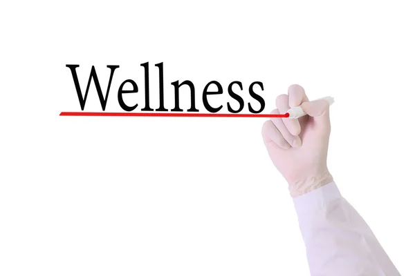 Wellness,Doctor hand writing Wellness — Stock Photo, Image