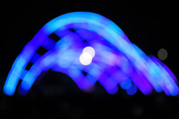 Wazig Bokeh Licht Een Donkere Achtergrond Defocused Image Illuminated Outdoor — Stockfoto