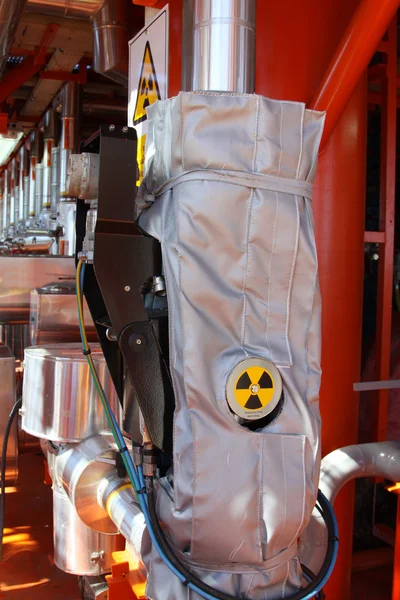 Yüksek radyasyon işareti ile akış ölçer.