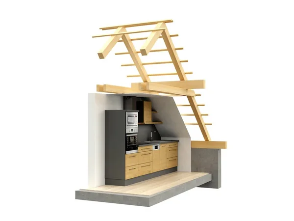 Stylizovaná Budova Kuchyní Model — Stock fotografie