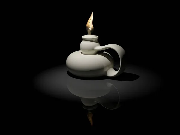 Yağ lambası, 3D model..