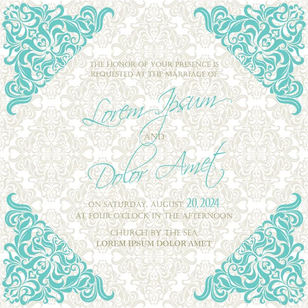 Invitation or announcement card with floral background — Stock Vector