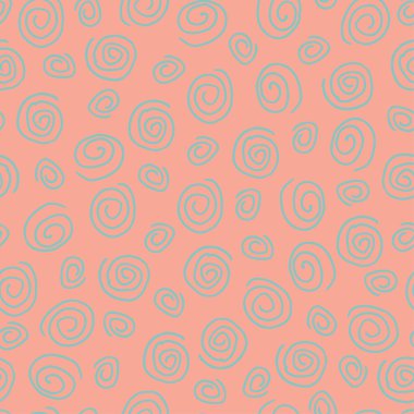 Pembe bir arka plan üzerinde mavi spiraller ile Seamless Modeli.
