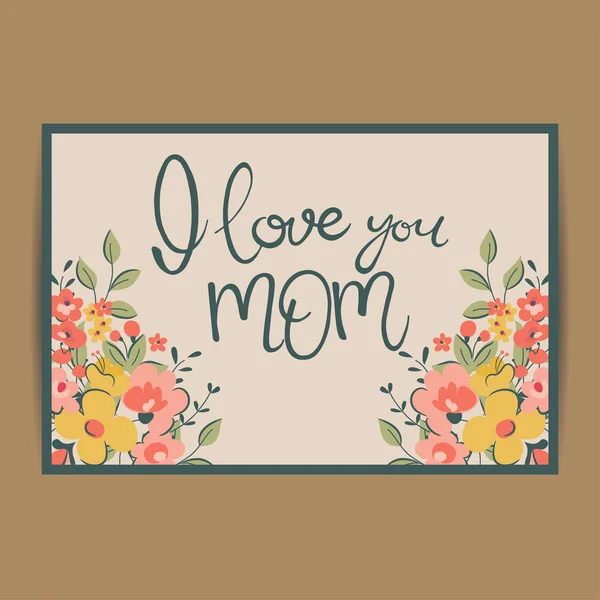 Tarjeta de felicitación del día de la madre feliz — Vector de stock