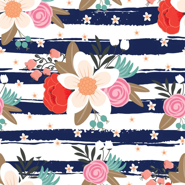 Fond floral vintage sans couture — Image vectorielle