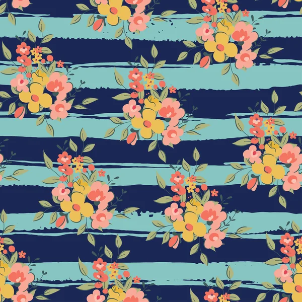 Fondo floral vintage sin costuras — Vector de stock