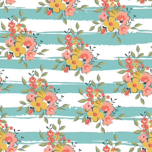 Fondo floral vintage sin costuras — Vector de stock