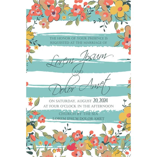 Tarjeta de invitación o anuncio de boda — Vector de stock