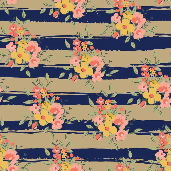 Fondo floral vintage sin costuras — Vector de stock