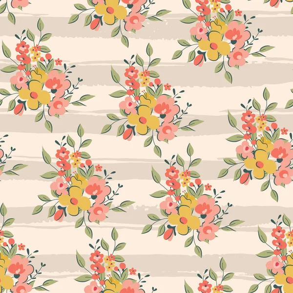 Fondo floral vintage sin costuras — Vector de stock