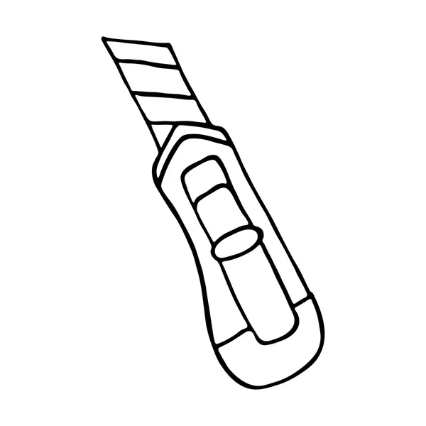 Briefpapier Messer Symbol. skizziert — Stockvektor