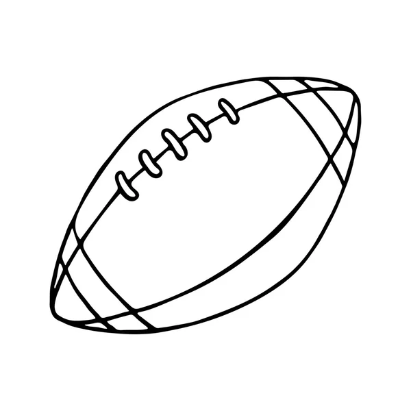 Rugby and American football ball. Outlined — Stock Vector