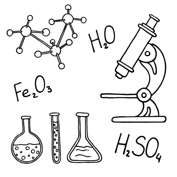 Ikonen der Chemie und Wissenschaft — Stockvektor