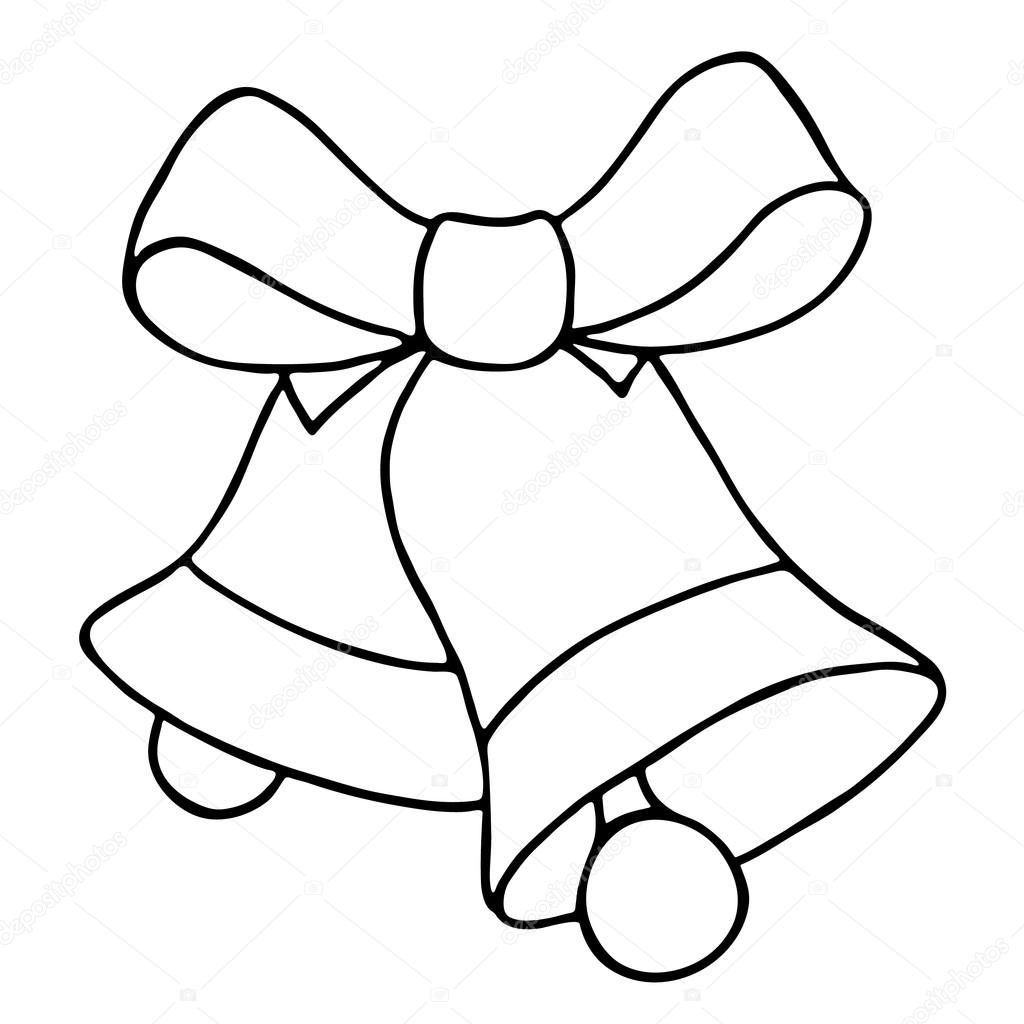 Jingle bells z kokardÄ… na biaÅ‚ym tle Pozdrowienie wektor — Wektor od ARNICA83