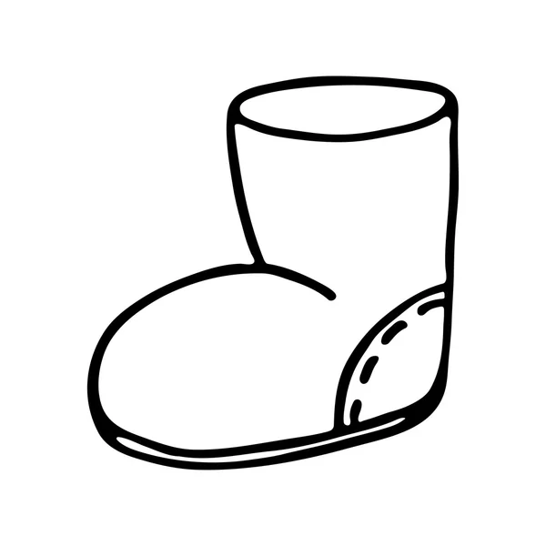 Santa boot pictogram op witte achtergrond — Stockvector