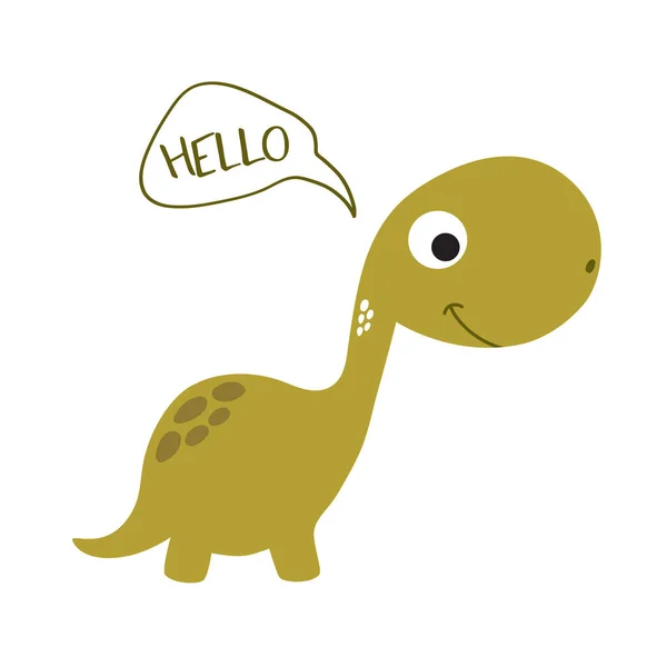 Small Cute Cartoon Dinosaur Vector Illustration Stock Illustration