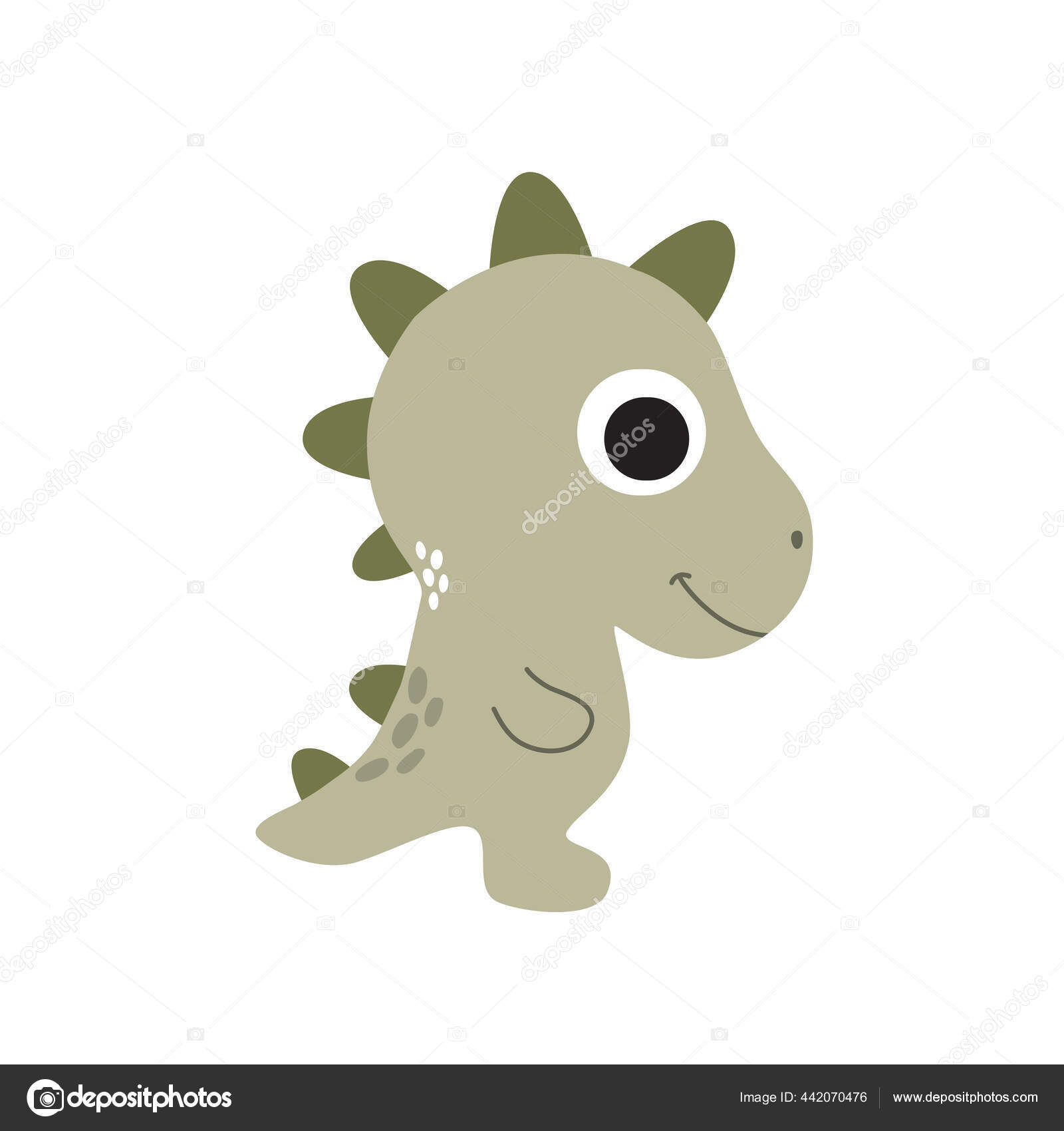 Kartun Dinosaurus Kecil Yang Lucu Ilustrasi Doodle Vektor Stok Vektor ARNICA83 442070476