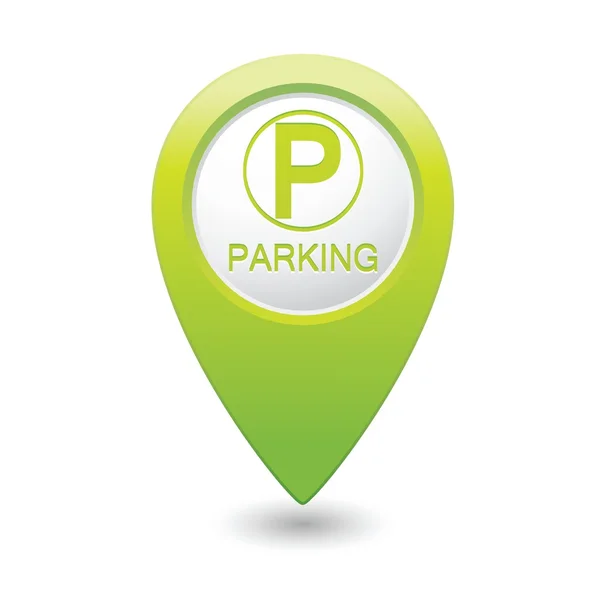 Icono de estacionamiento en el mapa puntero — Vector de stock