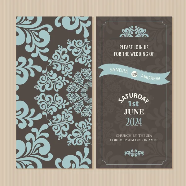 Invitation de mariage ou carte d'annonce — Image vectorielle